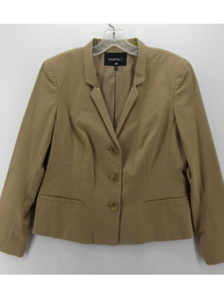 Lafayette 148 New York Blazer 10 Khaki Jacket Coat Career Office